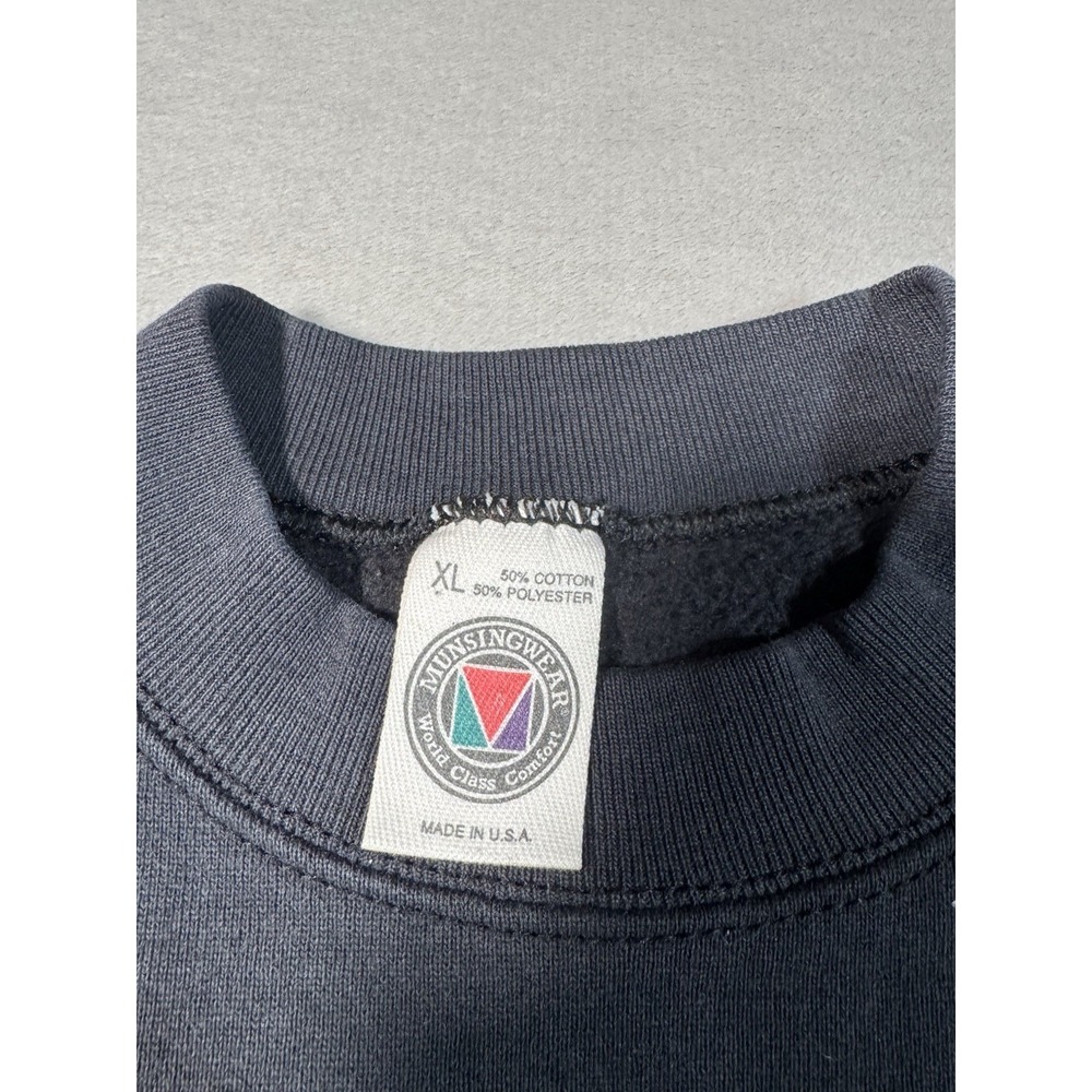 Vintage Musingwear Sweatshirt Crewneck Size XL Black Faded Distressed Cotton - Picture 3 of 7